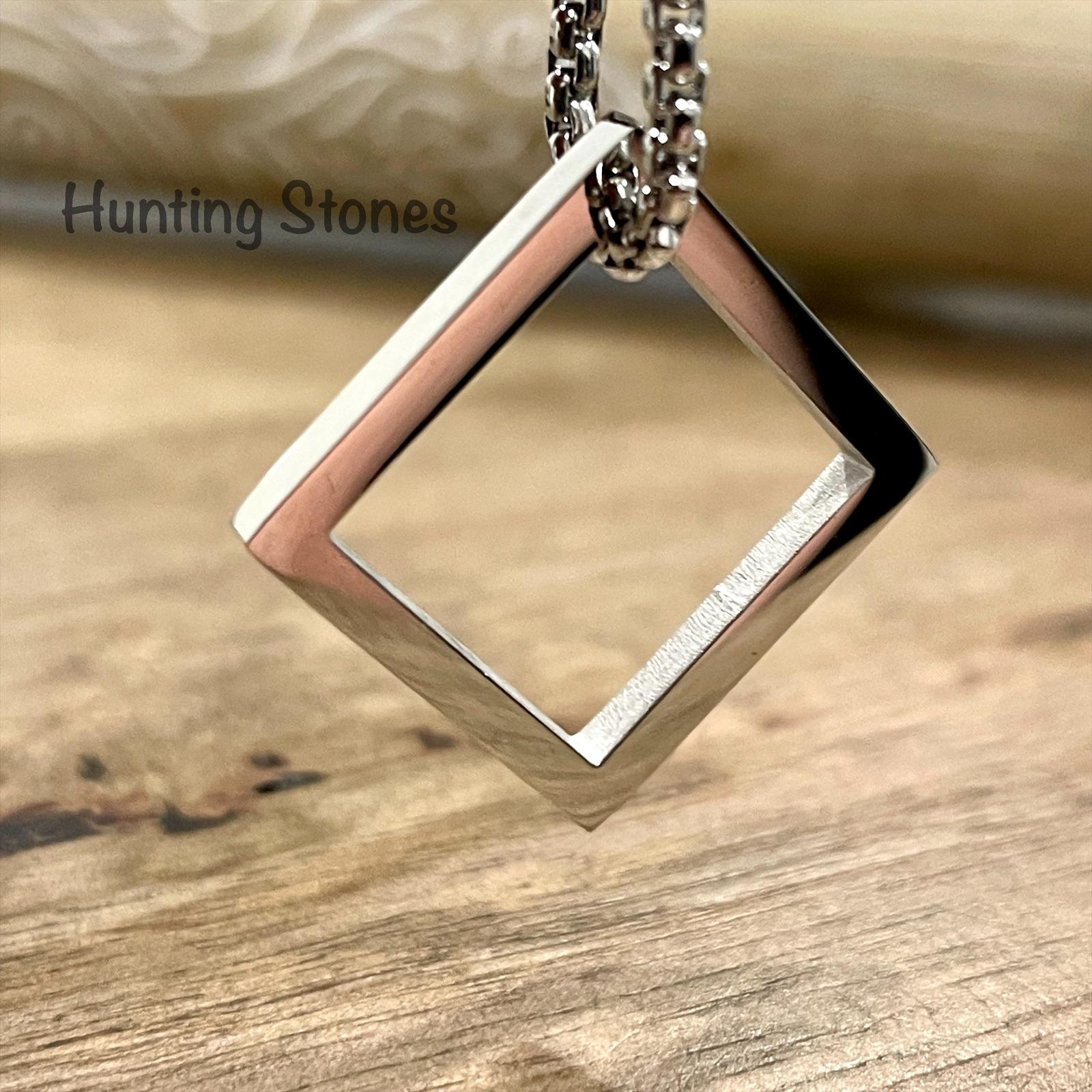 Men's Quality Stainless Steel Geometric Triangle and Square Necklace