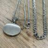 Men's Quality Stainless Steel Compass Necklace and Cuban Chain Set