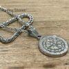 Men's Quality Stainless Steel Compass Necklace and Wheat Chain Set