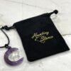 Natural Crystal Moon with Floating Star Necklace - 31mm Moons