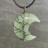 Natural Crystal Tree of Life Moon Necklace - 35mm Moons