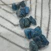 Natural Raw Apatite Necklace - 46 to 51cm Stainless Steel Chain