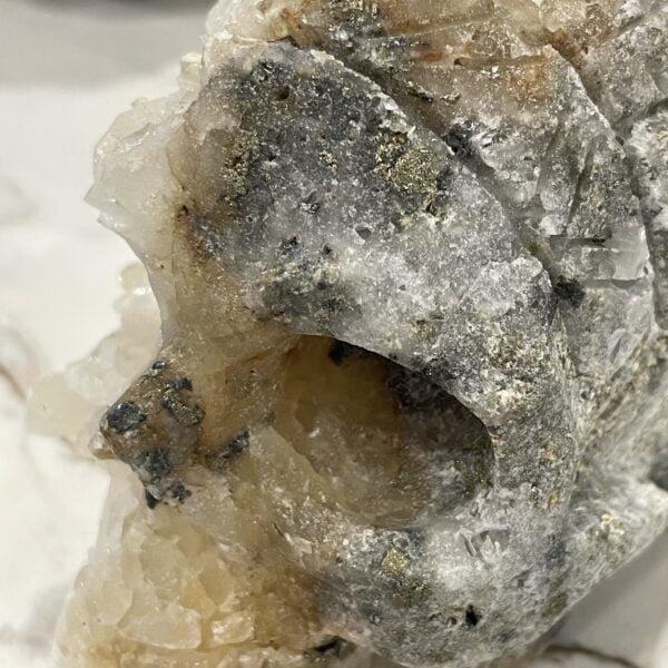Natural Crystal Hand Carved Skull - 02 Indian Feathered Headdress
