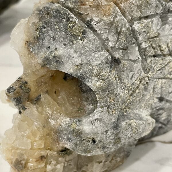 Natural Crystal Hand Carved Skull - 02 Indian Feathered Headdress