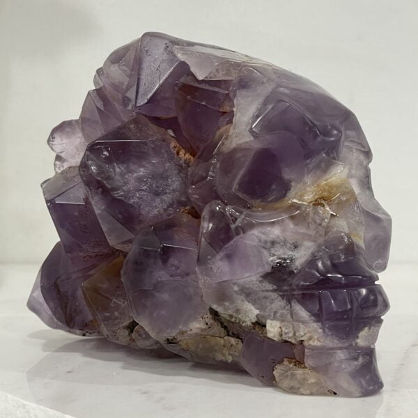 Amethyst Crystal Point Cluster Hand Carved Skull - AMCL01