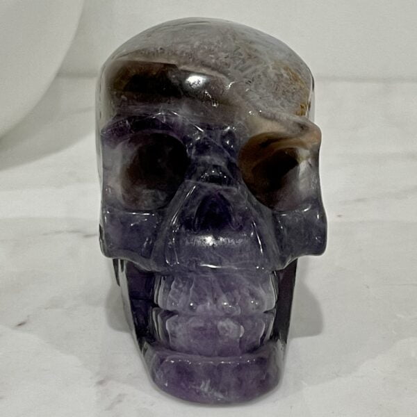 Natural Amethyst Crystal Hand Carved Skull - AM01