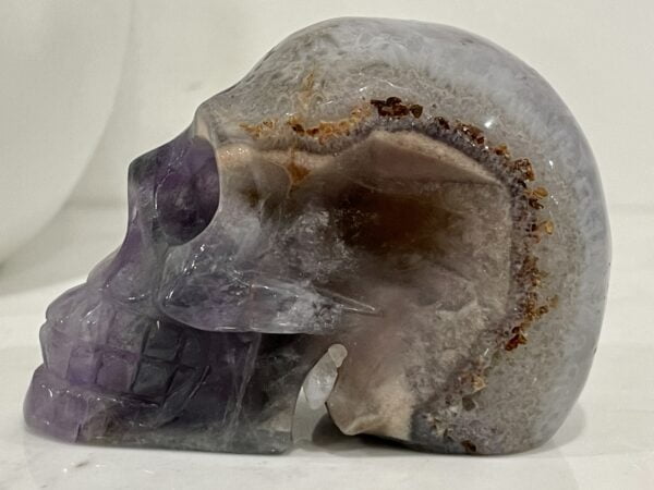 Natural Amethyst Crystal Hand Carved Skull - AM01