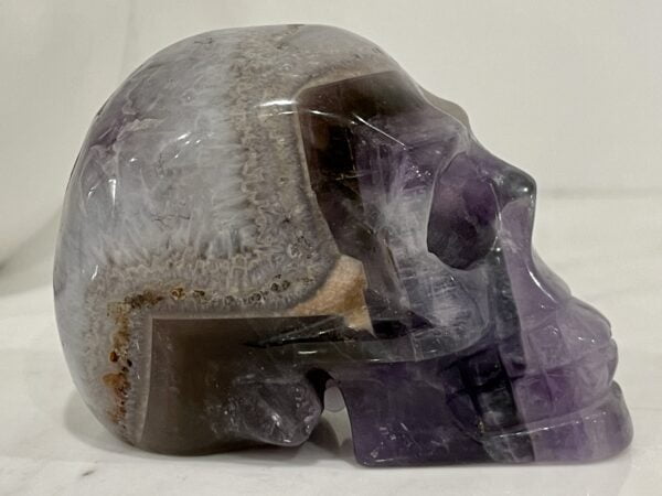Natural Amethyst Crystal Hand Carved Skull - AM01