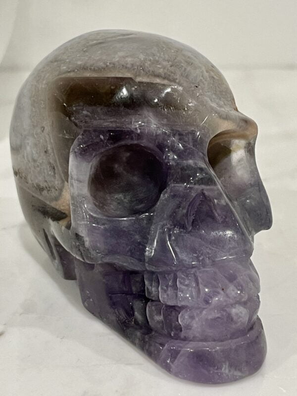 Natural Amethyst Crystal Hand Carved Skull - AM01