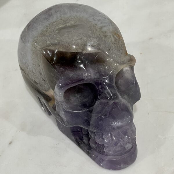 Natural Amethyst Crystal Hand Carved Skull - AM01