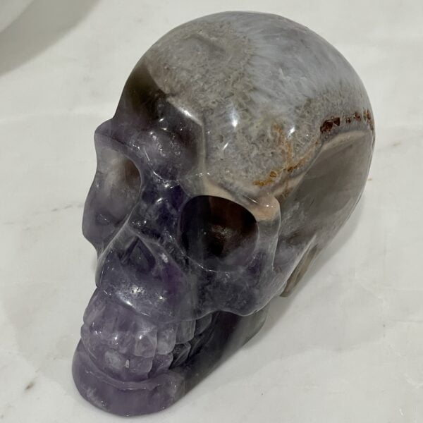 Natural Amethyst Crystal Hand Carved Skull - AM01