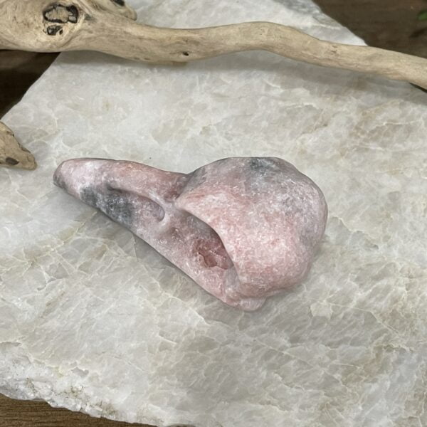 Beautiful Rose Jasper Crystal Raven Skull - 65mm 01