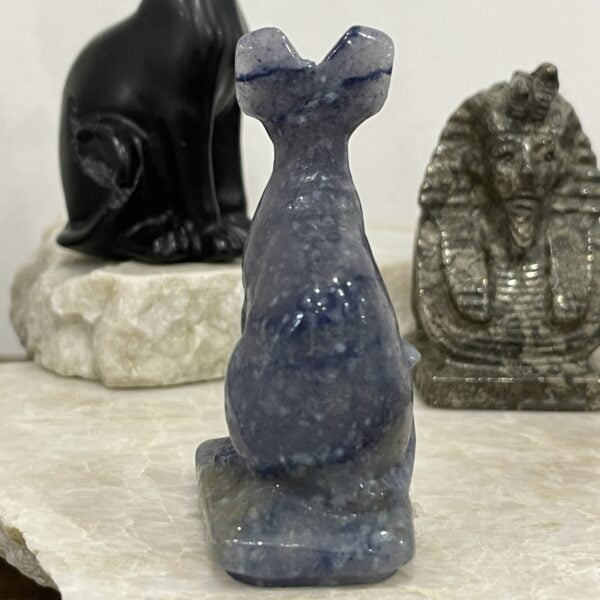 Beautiful Aventurine Crystal Egyptian Cat Statue - Sphinx 65mm 01