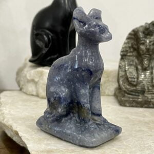 Beautiful Aventurine Crystal Egyptian Cat Statue - Sphinx 65mm 01