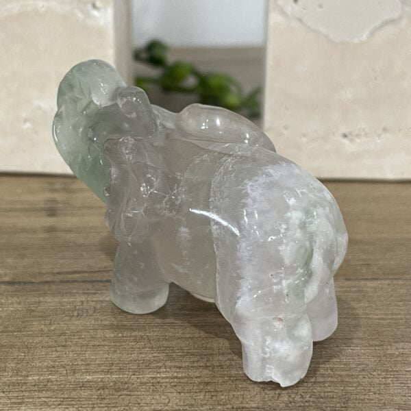 Beautiful Rainbow Fluorite Crystal Elephant - 5.9cm 01 - Good Luck
