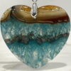 Agate Crystal Heart Pendant 46mm - Cool Calming Blues H7715227