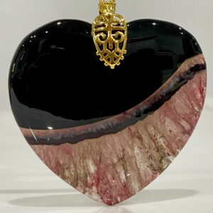 Crystal Heart Pendant 46mm - Warming Energising Balancing E49840