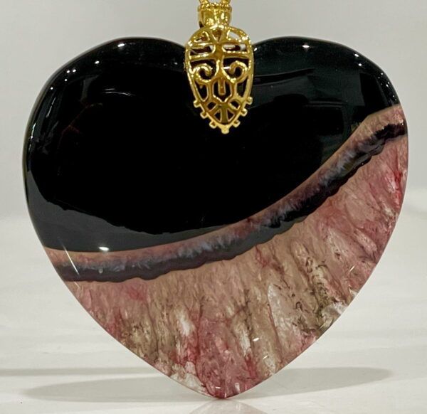 Crystal Heart Pendant 46mm - Warming Energising Balancing E49840