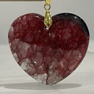 Agate Crystal Heart Pendant 46mm - Warming Energising Balancing D31054