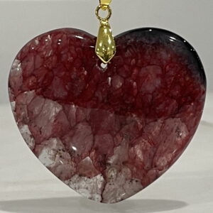 Agate Crystal Heart Pendant 46mm - Warming Energising Balancing D31054