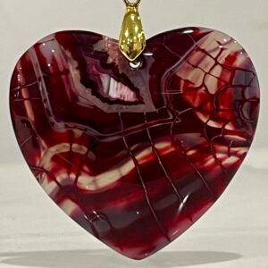 Crystal Heart Pendant 43mm - Warm Energising Reds B76P177725