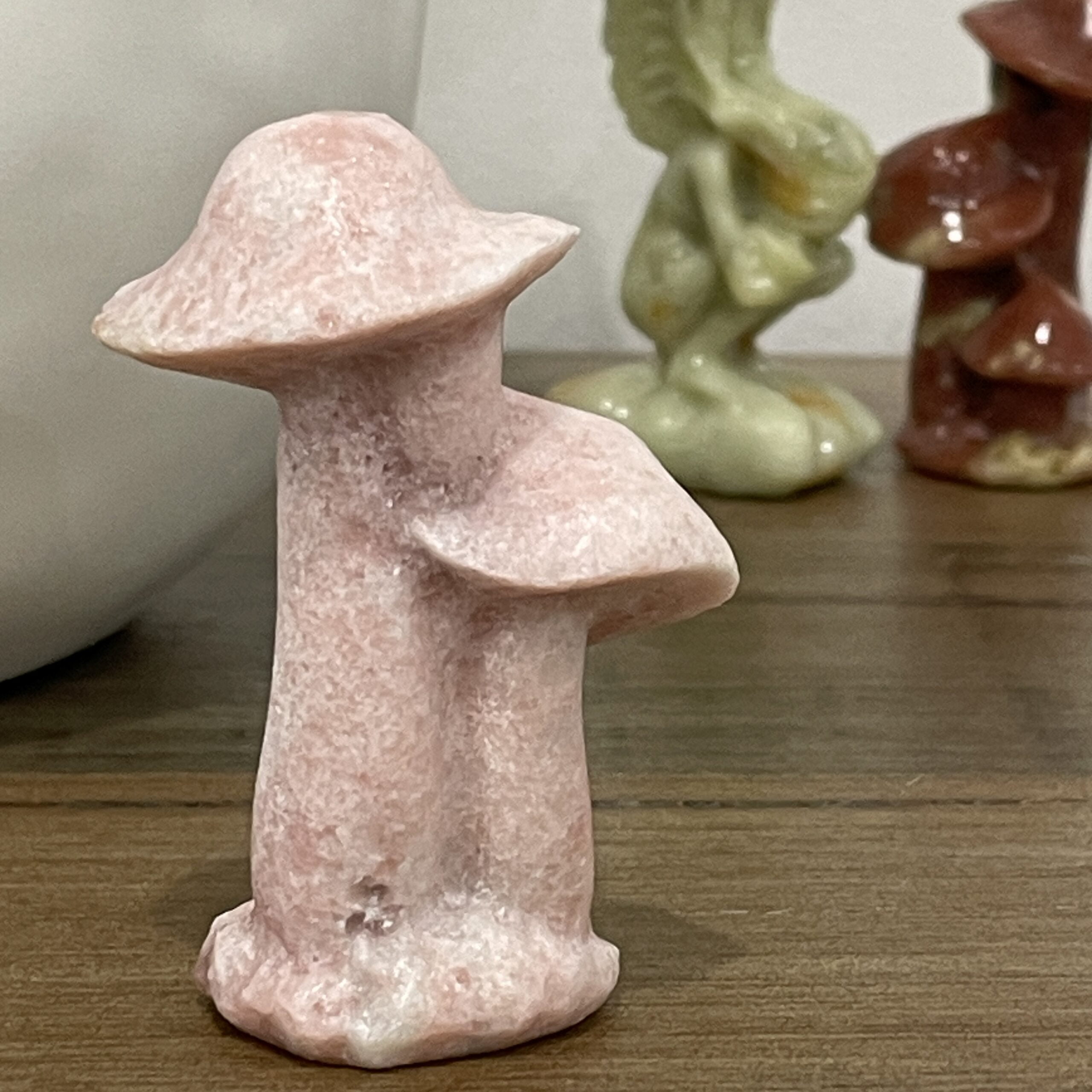 Beautiful Rose Jasper Mushroom Trio - 60mm 01