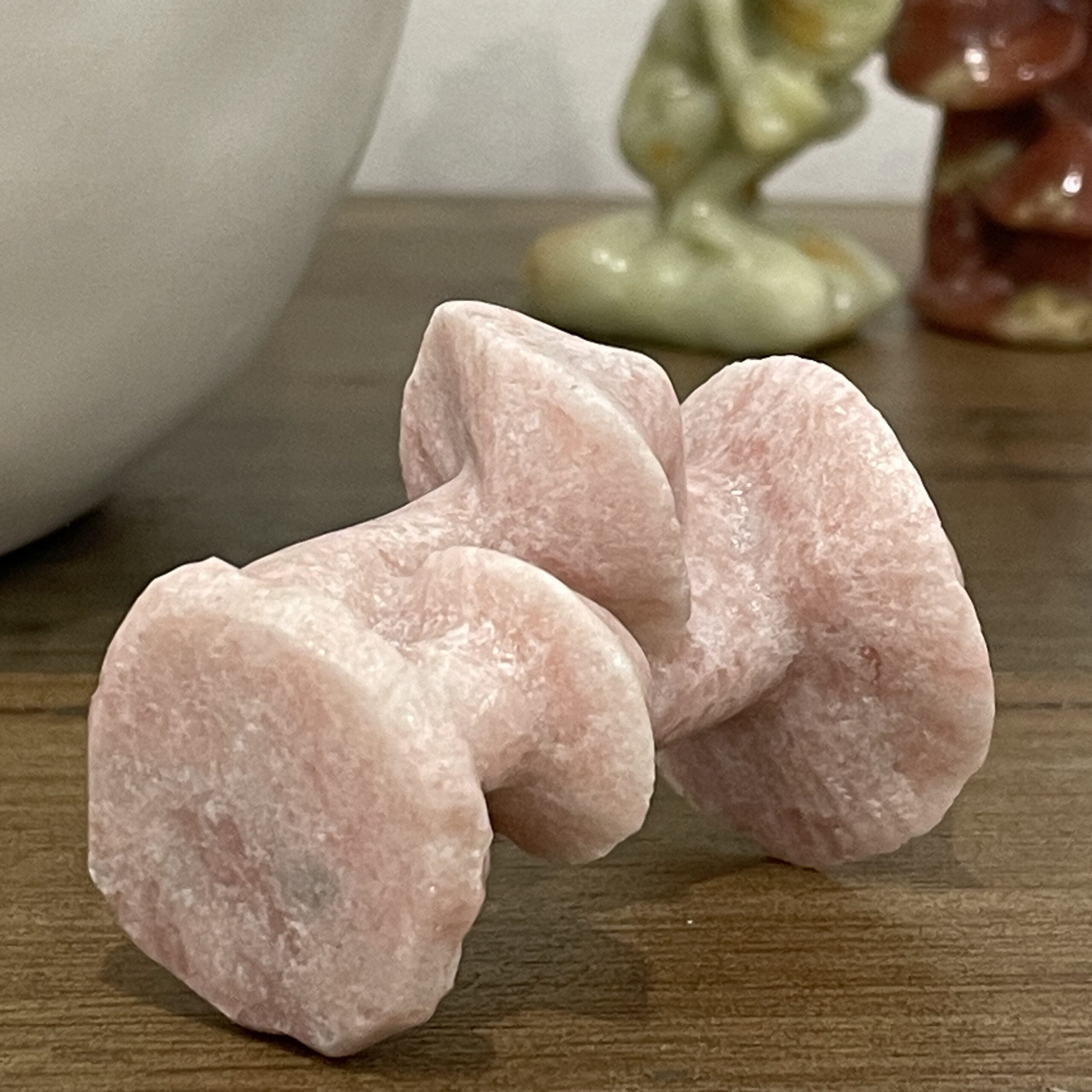 Beautiful Rose Jasper Mushroom Trio - 60mm 01