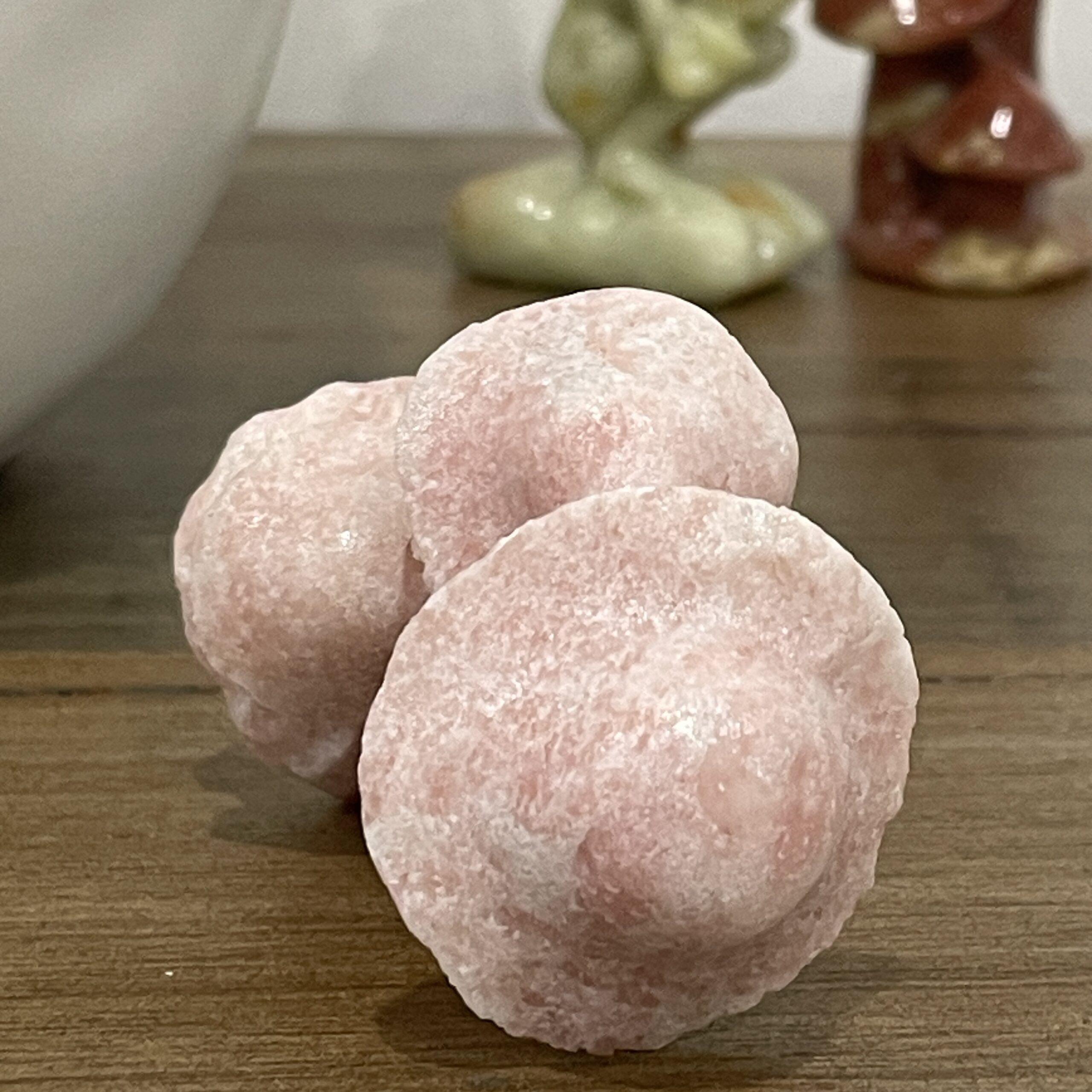 Beautiful Rose Jasper Mushroom Trio - 60mm 01