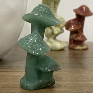 Beautiful Green Aventurine Mushroom Trio - 60mm 01