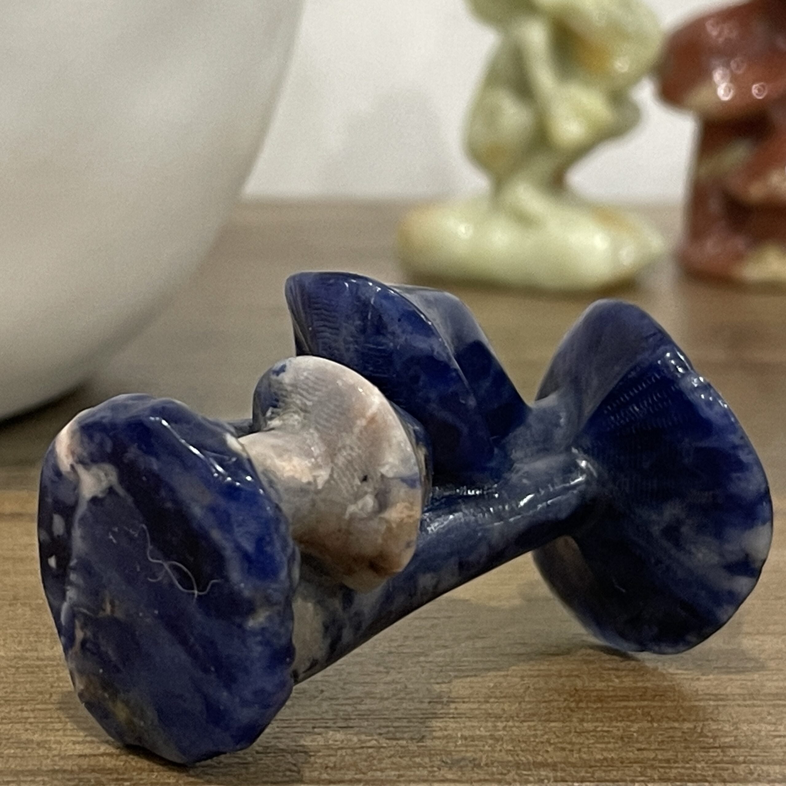 Beautiful Sodalite Crystal Mushroom Trio - 60mm 01 - Image 4