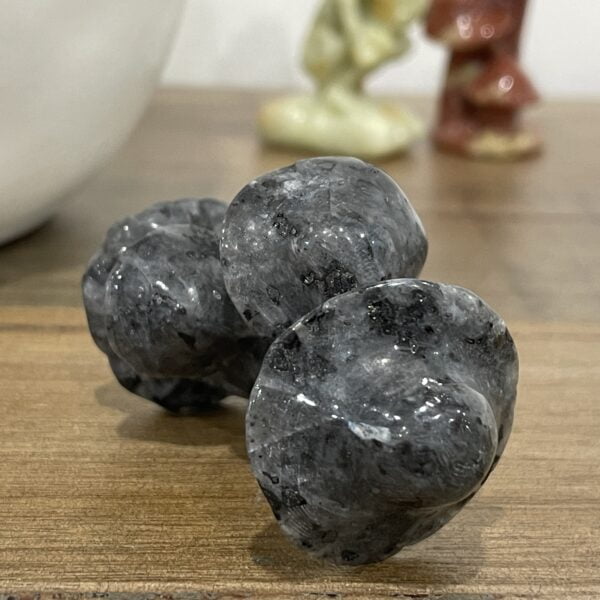 Beautiful Spectrolite Mushroom Trio - 60mm 01