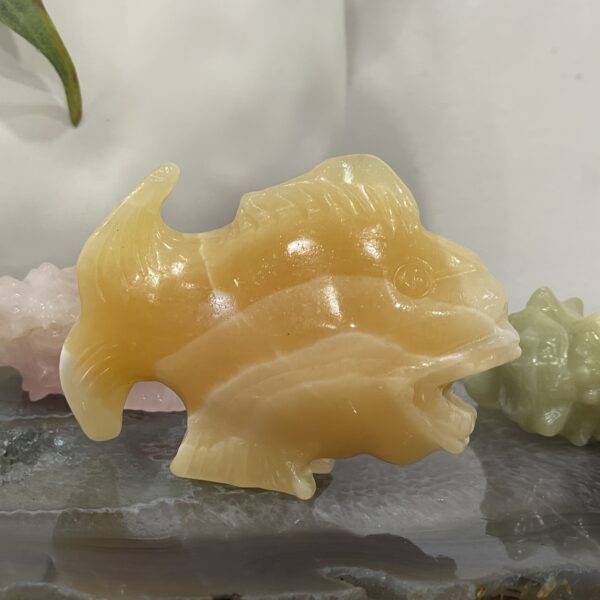 Beautiful Orange Calcite Fish - 79 x 59mm 01