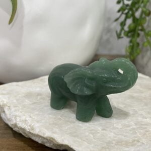 Beautiful Green Aventurine Crystal Elephant - 59mm 01 - Luck