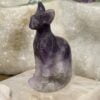 Beautiful Amethyst Crystal Egyptian Cat Statue - Sphinx 82mm 01