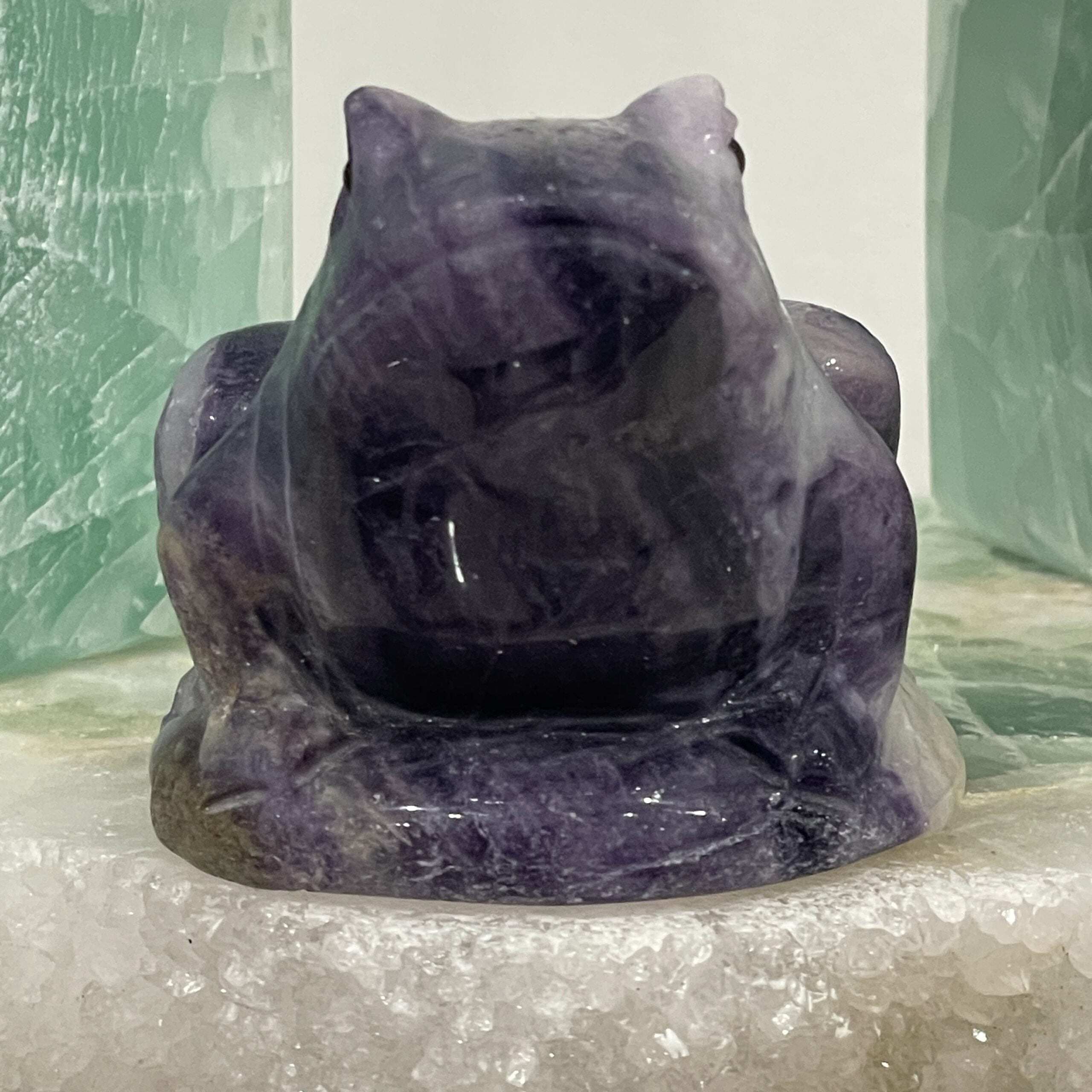 Beautiful Purple Fluorite Crystal Frog - 57mm 01