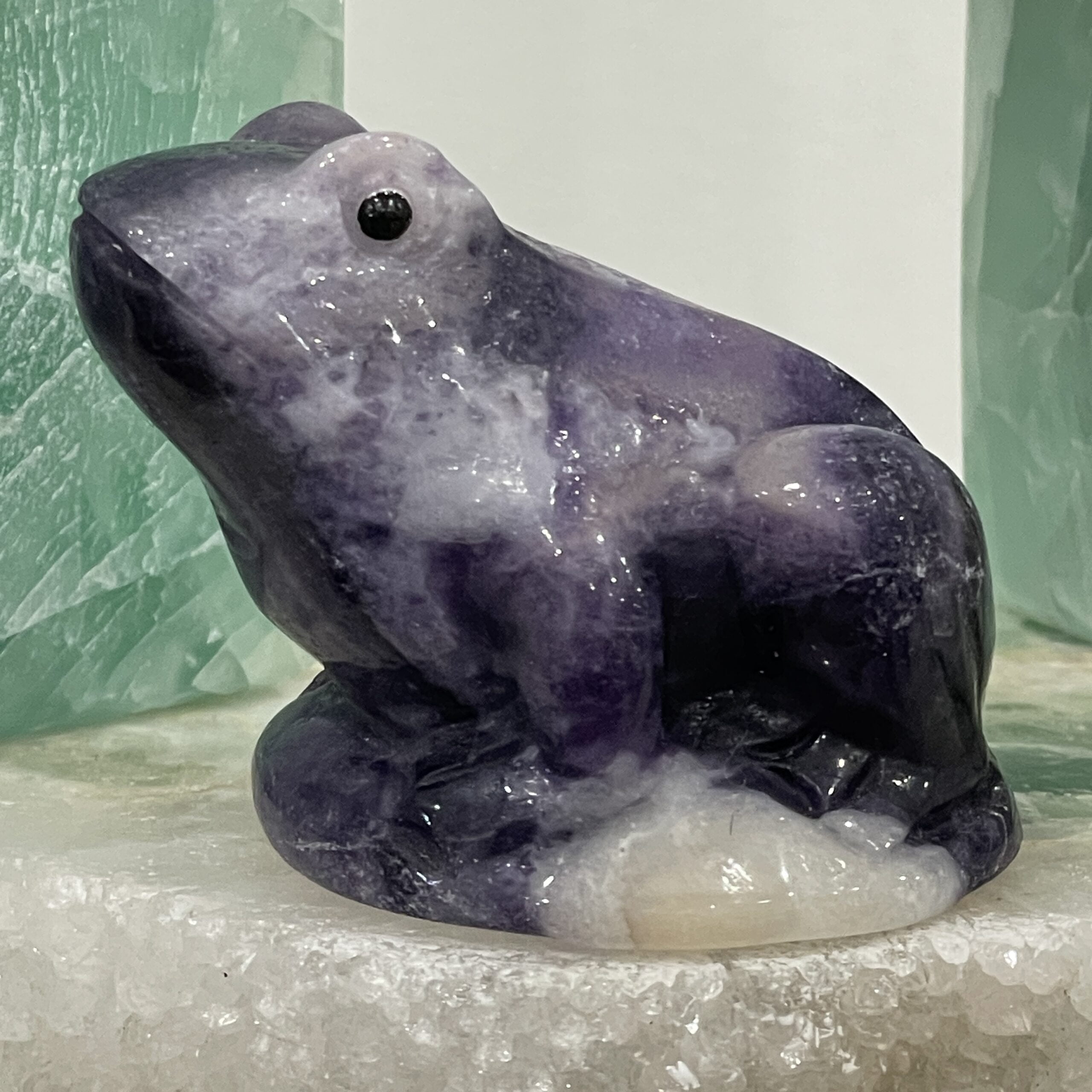 Beautiful Purple Fluorite Crystal Frog - 57mm 01