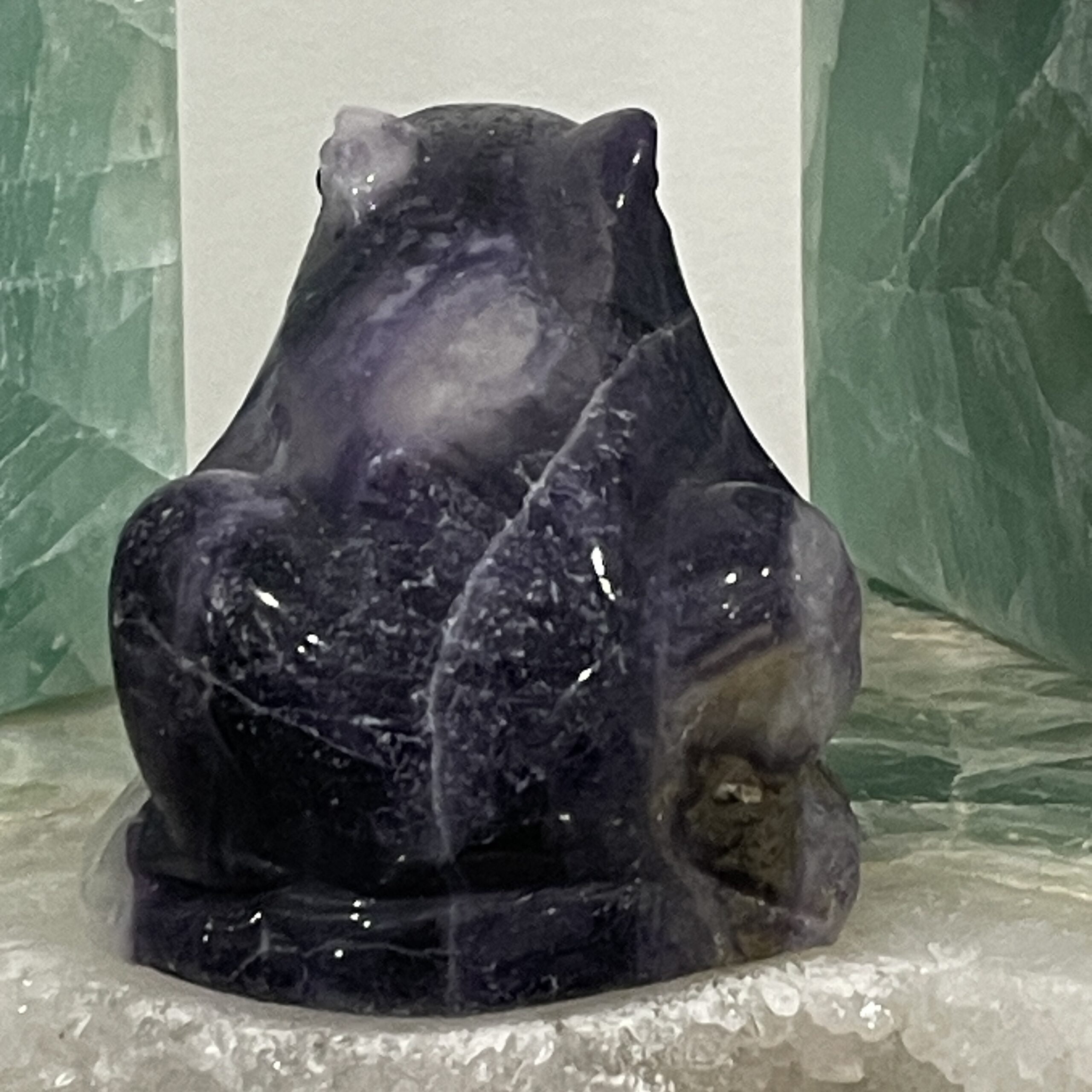Beautiful Purple Fluorite Crystal Frog - 57mm 01AE - Image 7