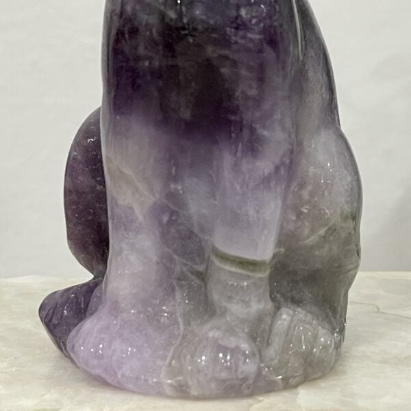 Beautiful Amethyst Crystal Egyptian Cat Statue - Sphinx 82mm 01