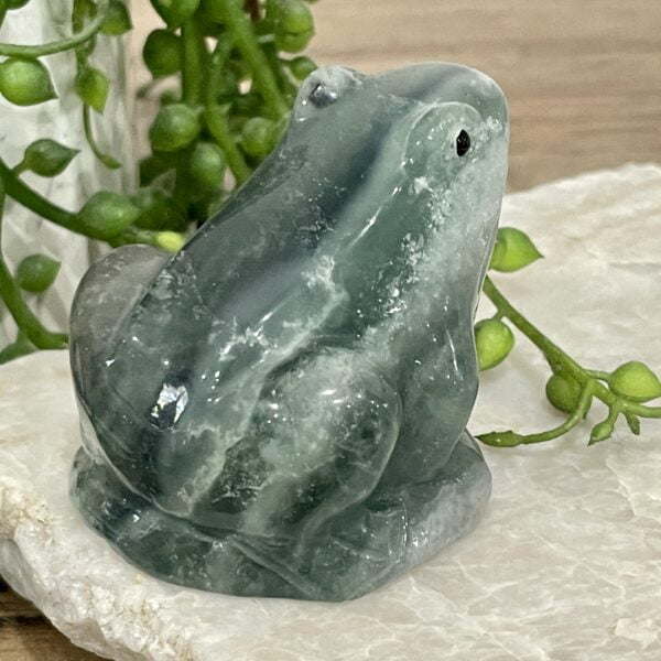 Beautiful Green Fluorite Crystal Frog - 57mm 01AE