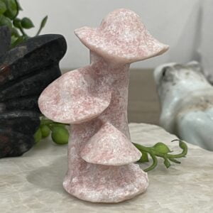 Beautiful Pink Jasper Crystal Mushroom Trio - 6cm 03