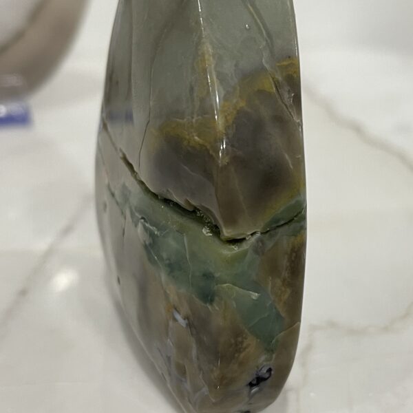Beautiful Blue Volcanic Agate Crystal Point - 7.4cm 01