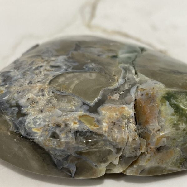 Beautiful Blue Volcanic Agate Crystal Point - 7.4cm 01
