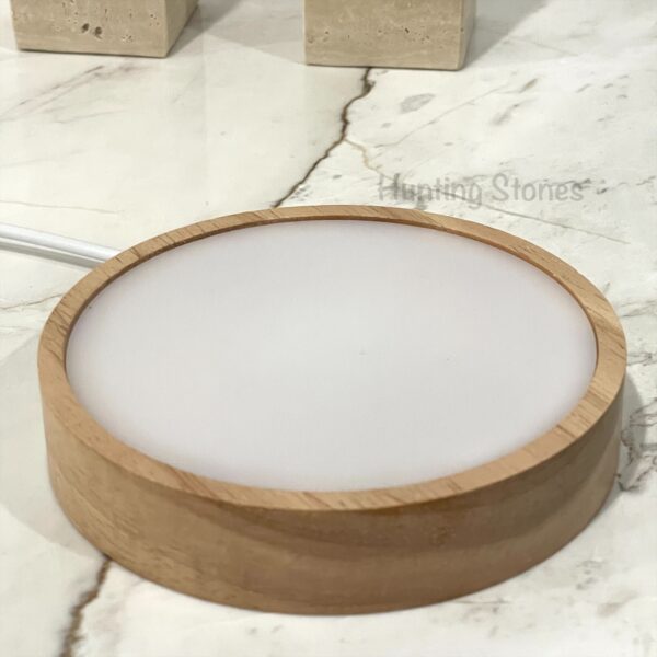 LED Light Crystal Wood Display Stand - 10cm usb