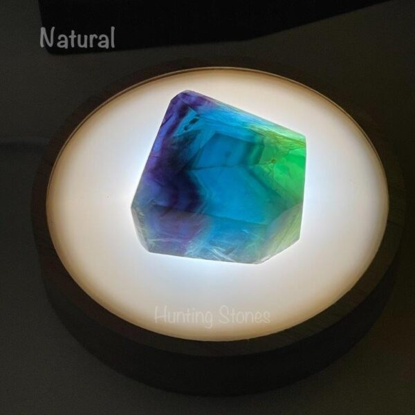 LED Light Crystal Wood Display Stand - 10cm usb