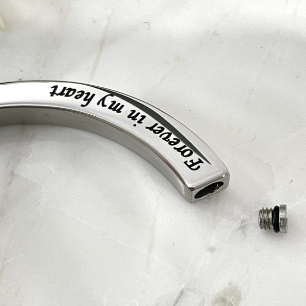 Once By My Side Forever In My Heart Memorial Cremation Ashes Urn Bracelet - Stainless Steel 60 x 50mm - Image 4